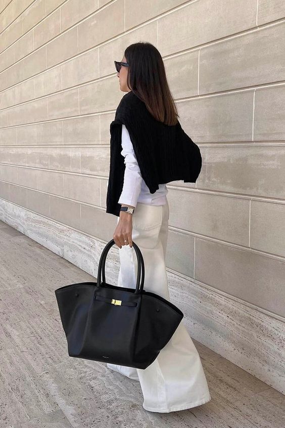 Mala Tote Oversized para Mulher, Mala Estruturada de Ombro e Transporte