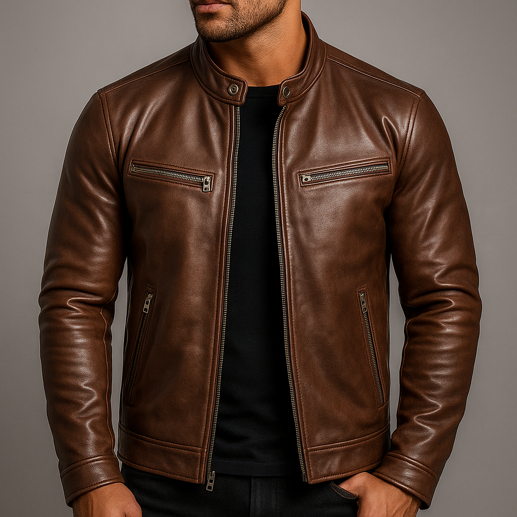Casaco de Pele Vintage para Homem – Estilo Intemporal, Artesanato Premium e Conforto Durante Todo o Dia