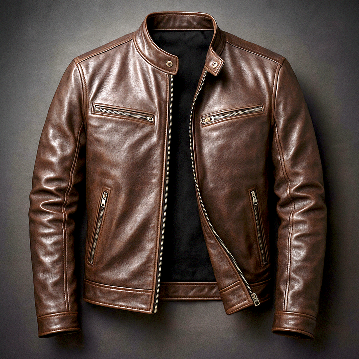 Casaco de Pele Vintage para Homem – Estilo Intemporal, Artesanato Premium e Conforto Durante Todo o Dia