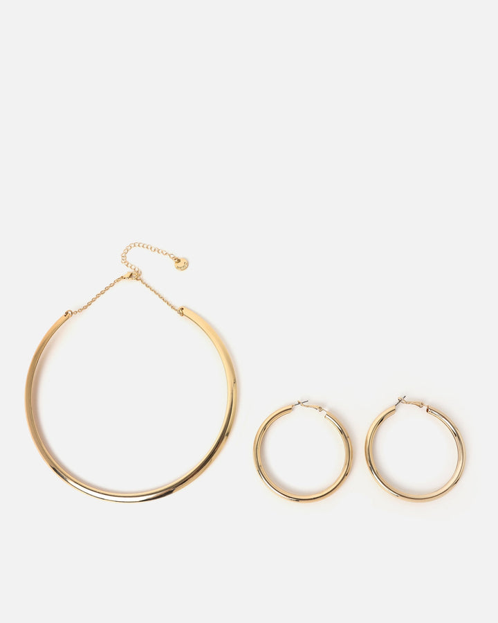 Paca conjunto de gargantilha com brincos de argola