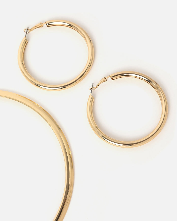 Paca conjunto de gargantilha com brincos de argola