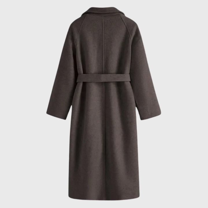 Casaco de lã com cinto para mulher – agasalho de inverno quente e elegante