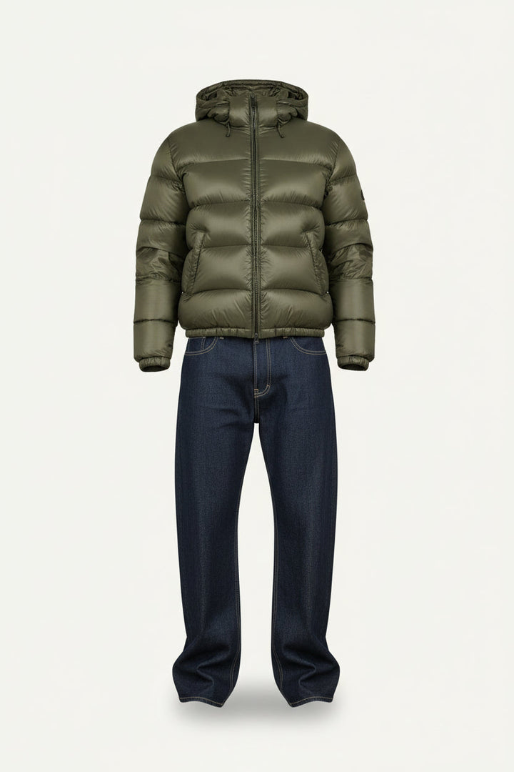 Casaco acolchoado masculino com forro de sherpa e capuz – casaco acolchoado quente para atividades ao ar livre e moda urbana